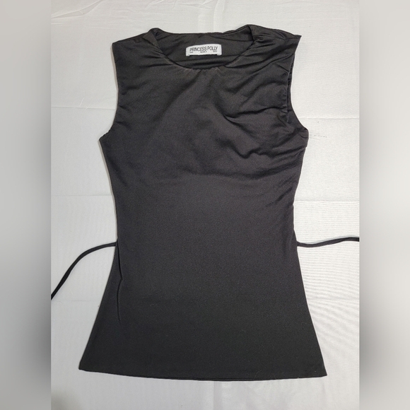 Princess Polly Uzo Top Black Lower Impact Size 0 Open Back Top - Picture 11 of 12